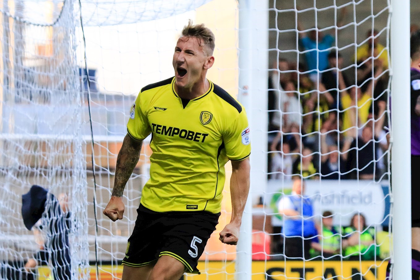 Kyle McFadzean celebrates his first goal for Burton Albion in our 3-1 win over Sheffield Wednesday
